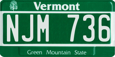VT license plate NJM736