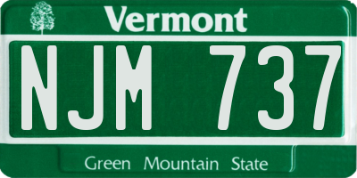 VT license plate NJM737