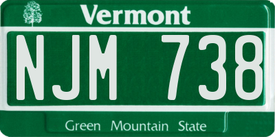 VT license plate NJM738