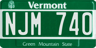VT license plate NJM740