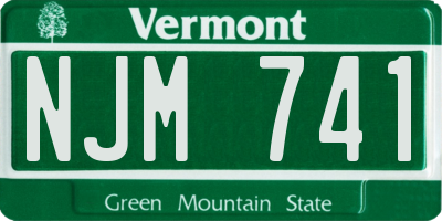 VT license plate NJM741