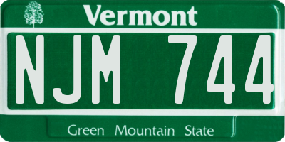 VT license plate NJM744