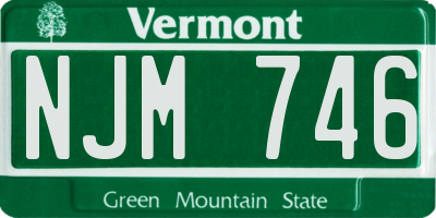 VT license plate NJM746