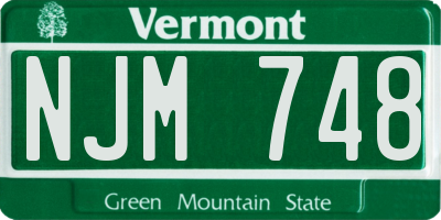VT license plate NJM748