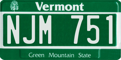 VT license plate NJM751