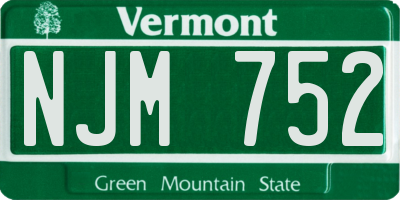 VT license plate NJM752