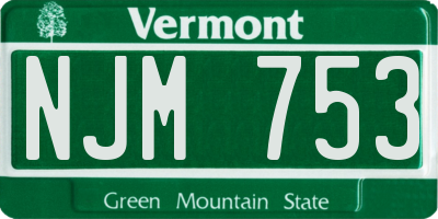 VT license plate NJM753