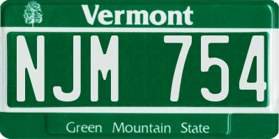 VT license plate NJM754