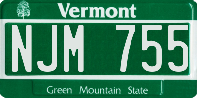 VT license plate NJM755