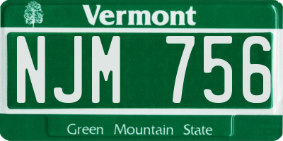 VT license plate NJM756