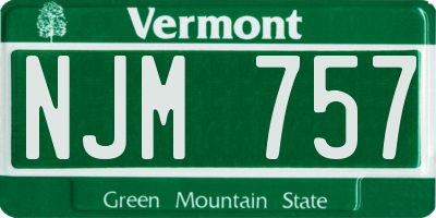 VT license plate NJM757