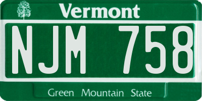 VT license plate NJM758