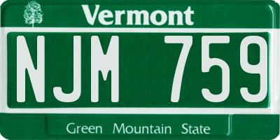 VT license plate NJM759