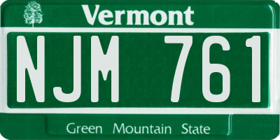 VT license plate NJM761