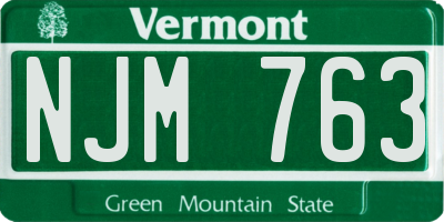 VT license plate NJM763