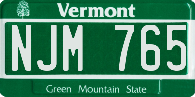 VT license plate NJM765