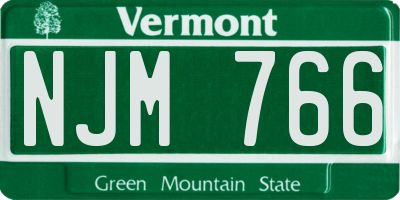VT license plate NJM766