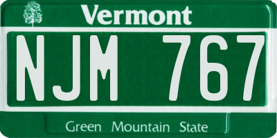 VT license plate NJM767