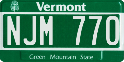 VT license plate NJM770