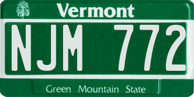 VT license plate NJM772
