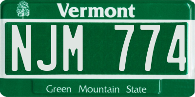 VT license plate NJM774