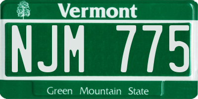VT license plate NJM775