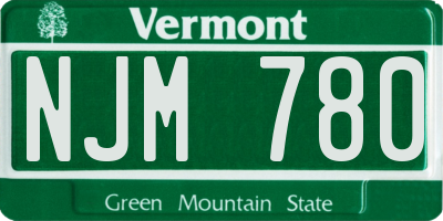 VT license plate NJM780