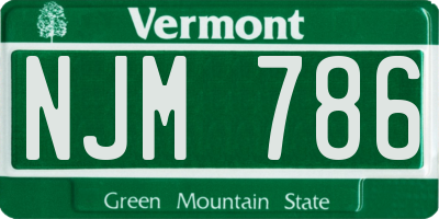 VT license plate NJM786