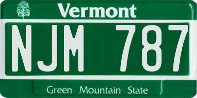VT license plate NJM787