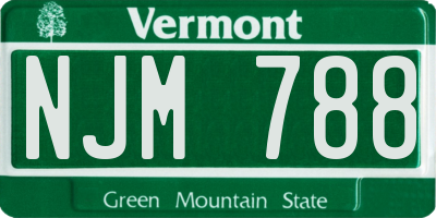 VT license plate NJM788