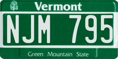 VT license plate NJM795