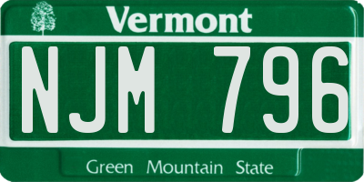 VT license plate NJM796