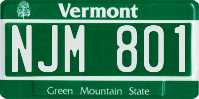 VT license plate NJM801