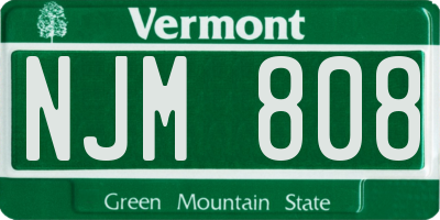VT license plate NJM808