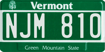 VT license plate NJM810