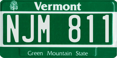 VT license plate NJM811