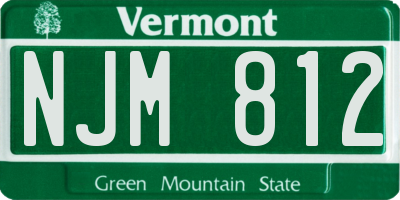 VT license plate NJM812