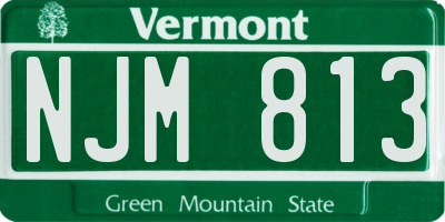 VT license plate NJM813