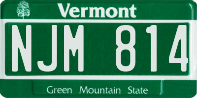 VT license plate NJM814