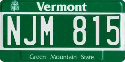 VT license plate NJM815