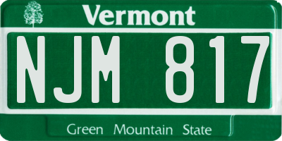 VT license plate NJM817