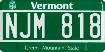 VT license plate NJM818