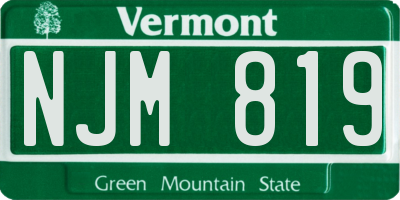 VT license plate NJM819