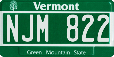 VT license plate NJM822