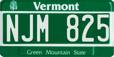 VT license plate NJM825