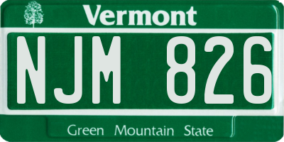 VT license plate NJM826