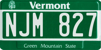VT license plate NJM827