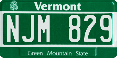 VT license plate NJM829