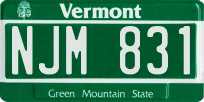 VT license plate NJM831