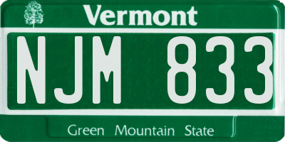 VT license plate NJM833